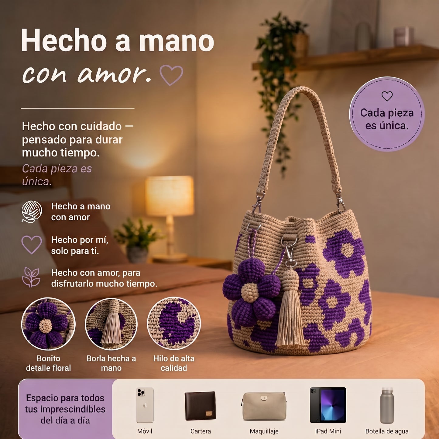 Bolso Flor de Ganchillo